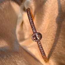 Load image into Gallery viewer, Oval Solitaire Simplistic Diamonds Kada Bracelet Bangle - Rose Gold
