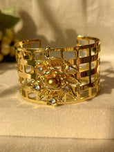 Load image into Gallery viewer, Cleopatra Gold Pearly Flower Kada Bracelet Bangle - Gold
