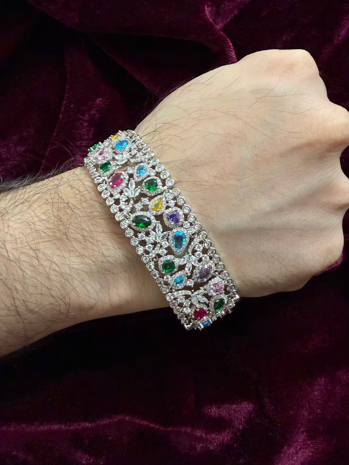 Luxury Men Diamonds Tennis Rakhi Bracelet