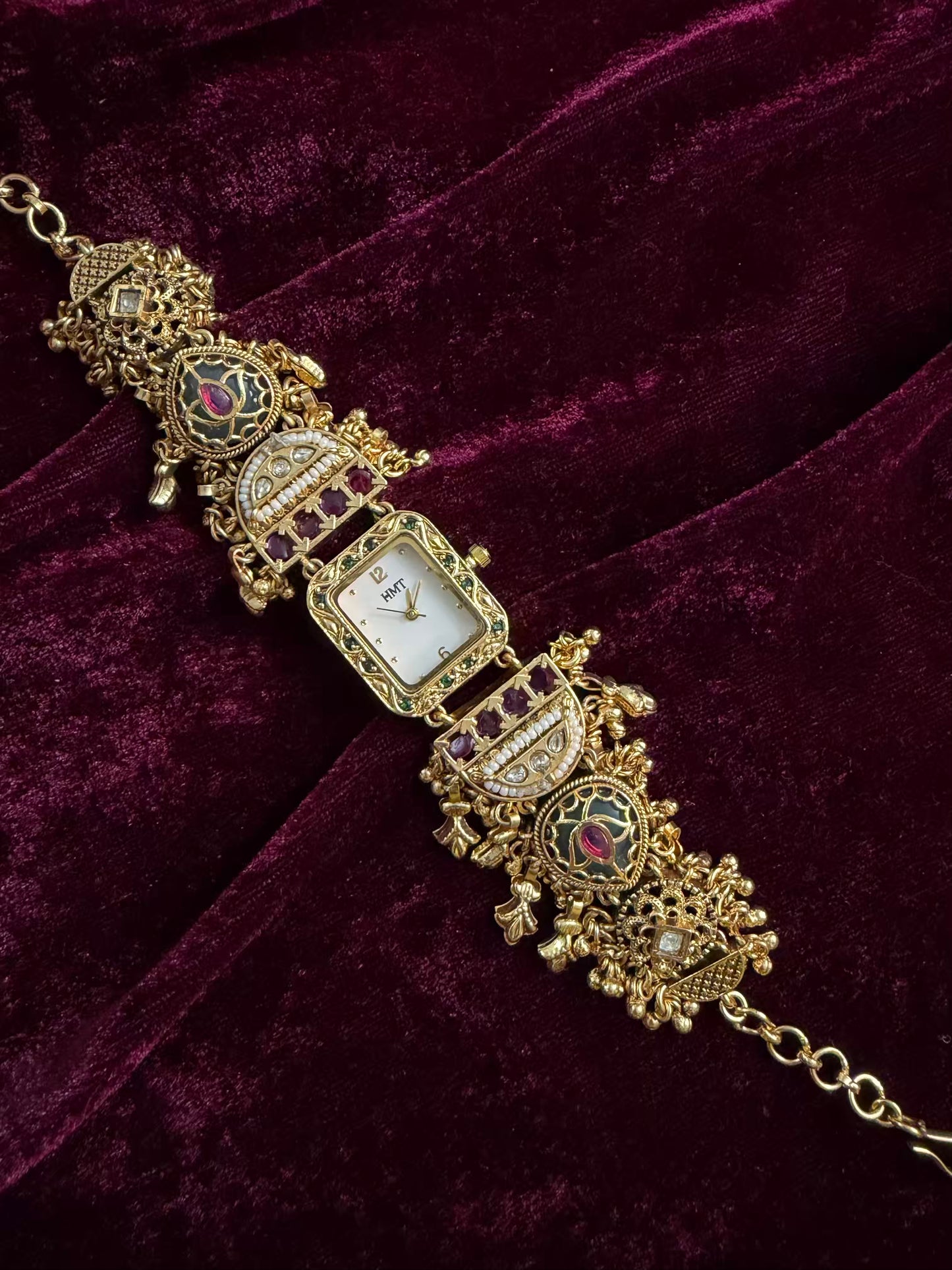 Square Dial Maharani Watch Design Heritage Bracelet