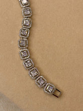 Load image into Gallery viewer, Square Solitaire Diamonds Tennis Bracelet - Silver
