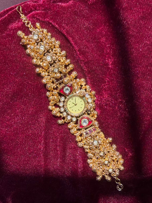 Best Seller Ghungroos Red Gold Rajwadi Gold Plated Heritage Maharani Watch