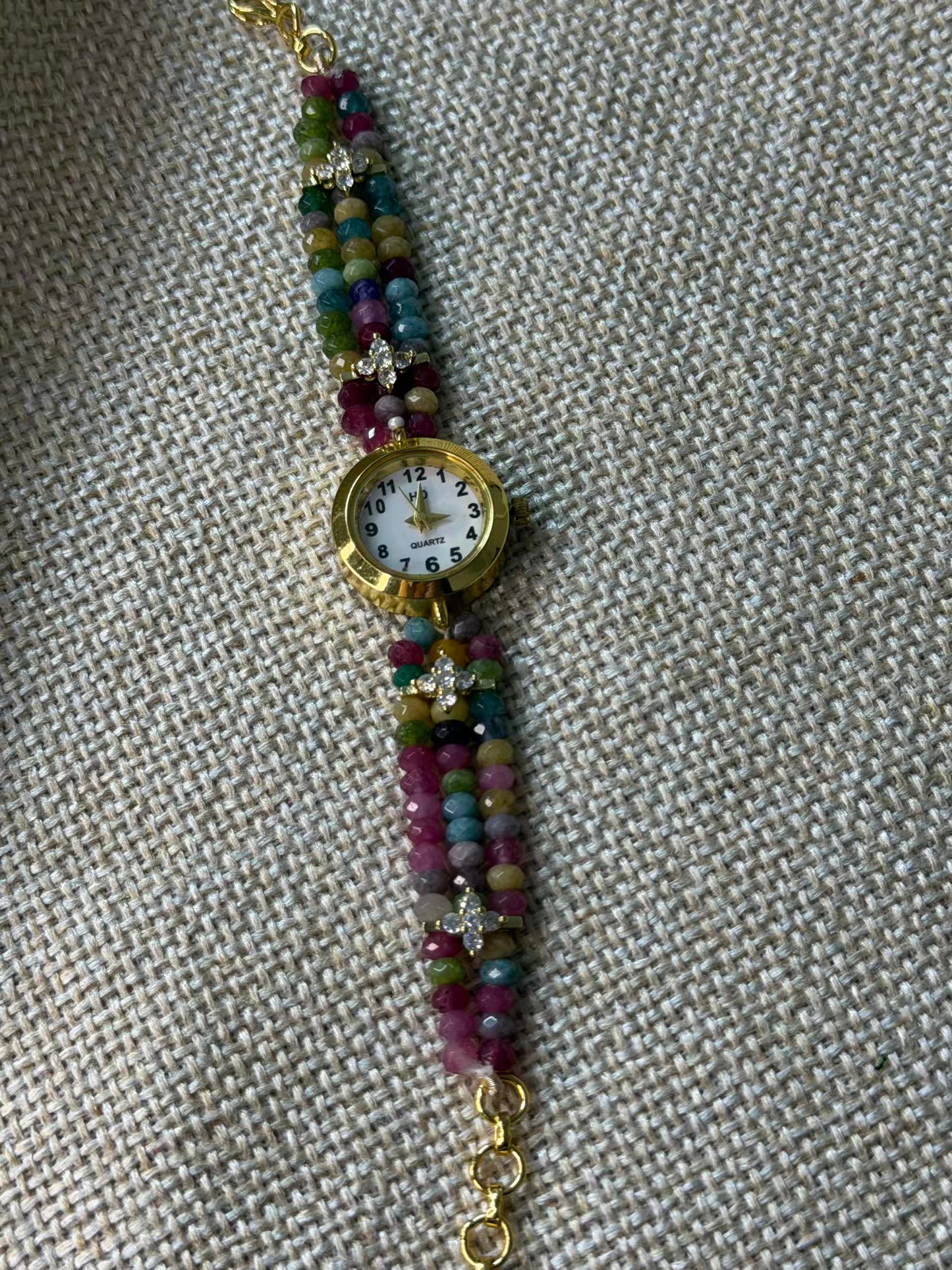 Crystal Beaded Affordable Maharani Kundan Watch Design Heritage Bracelet