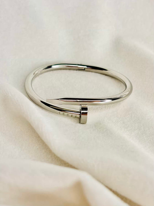 For Thin Wrist Nail Silver Bangle Baby Bangle 2.2 - 2.4 Size