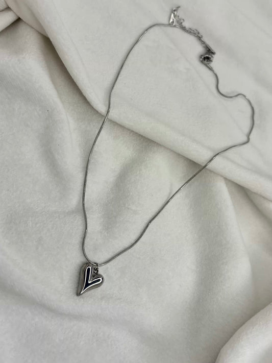 Silver Heart Necklace ( Silver Plated )