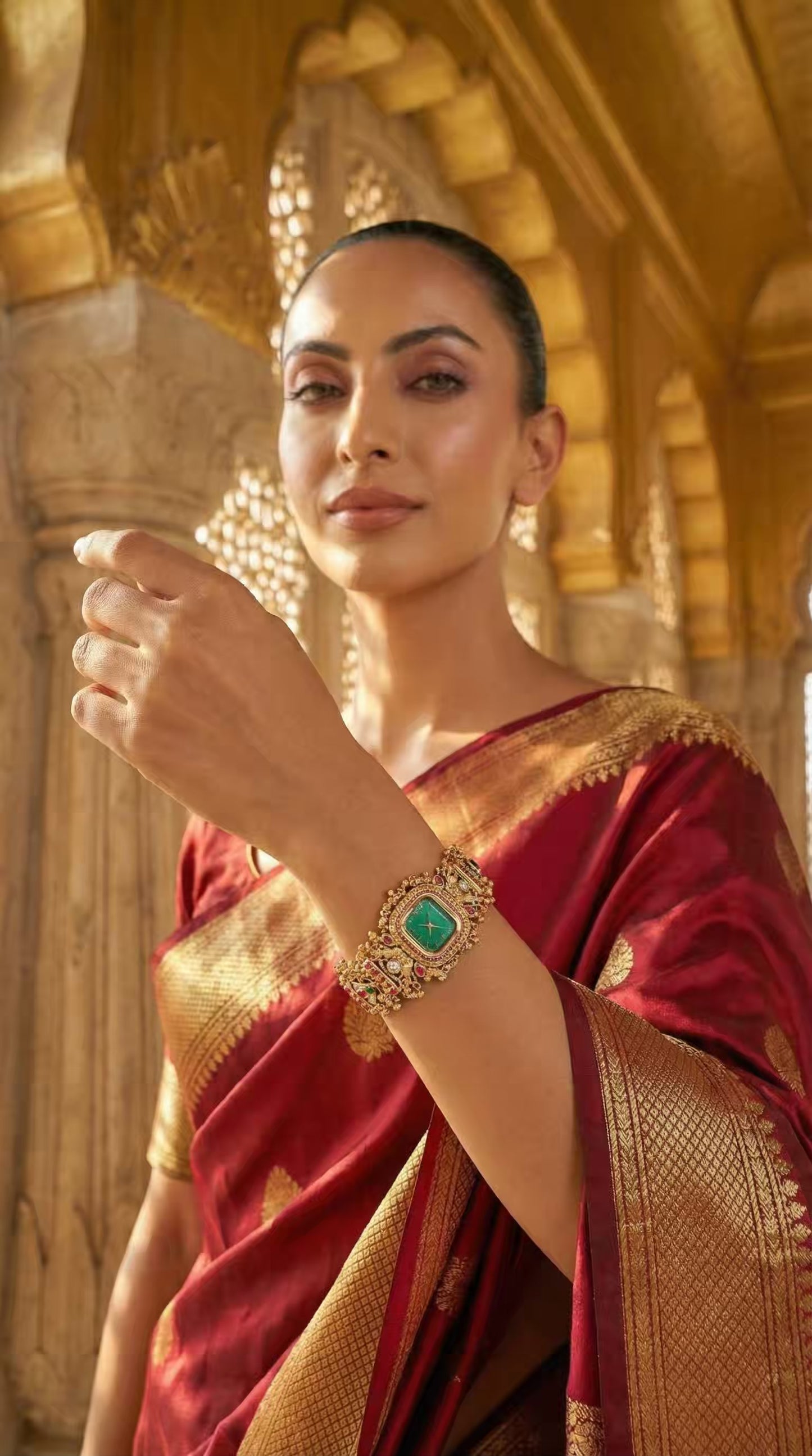 Emerald Green Dial Maharani Watch Heritage Bracelet