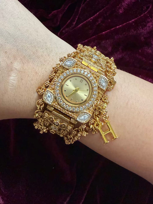 Katyayani Heritage Watch Rakhi in Premium Swarovski (Free Initial)