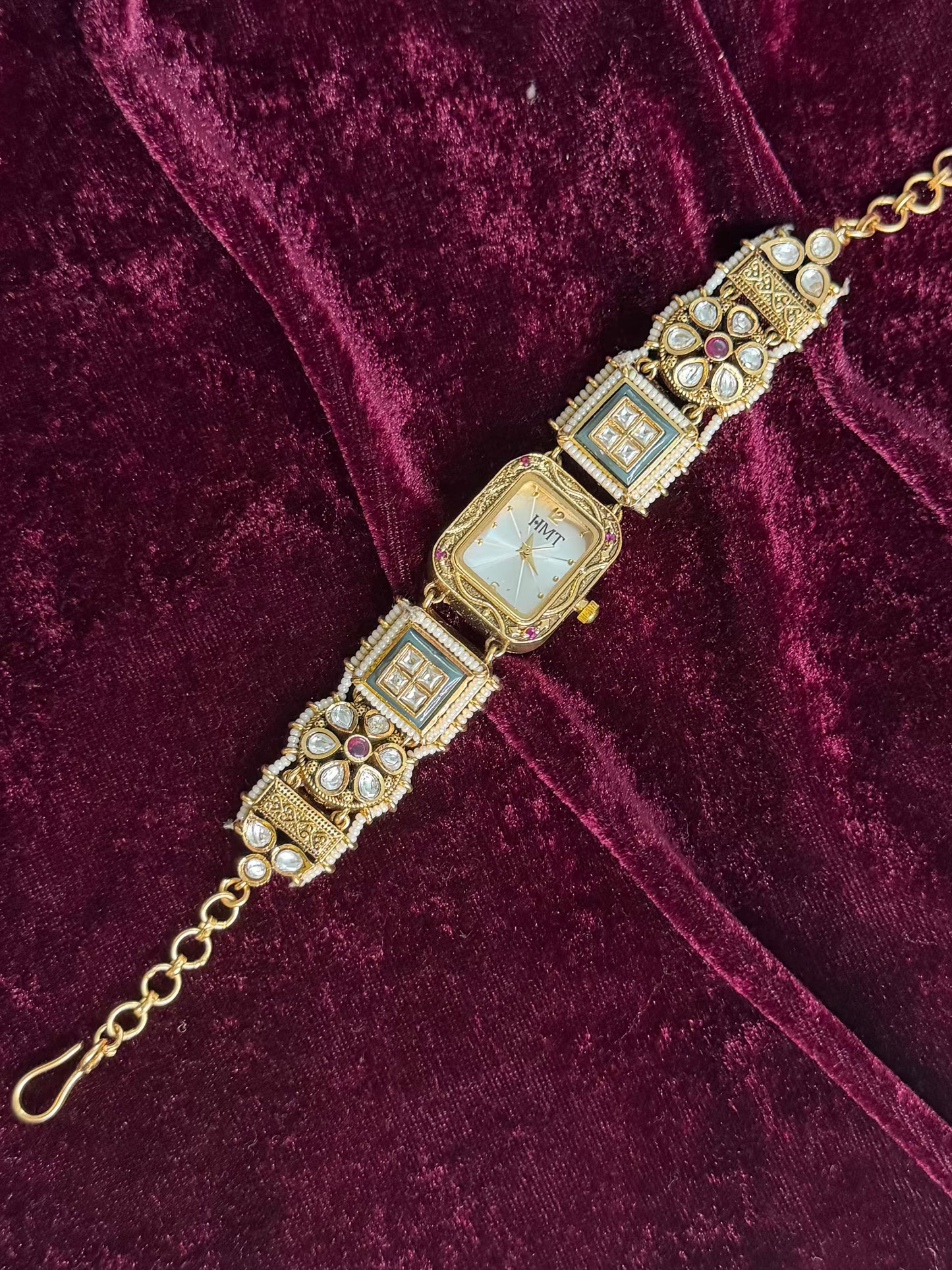 Square Dial Maharani Watch Design Heritage Bracelet