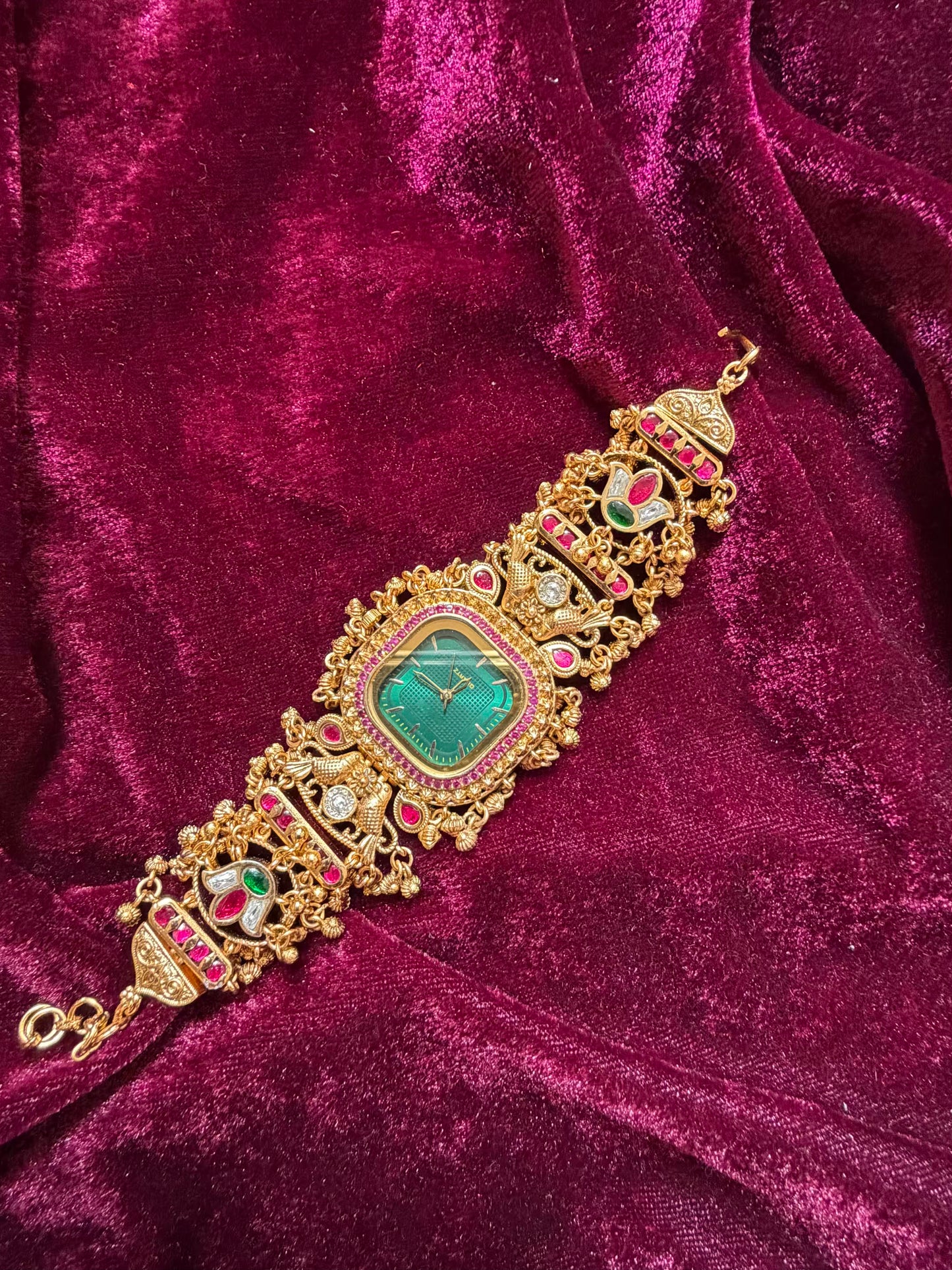 Emerald Green Dial Maharani Watch Heritage Bracelet