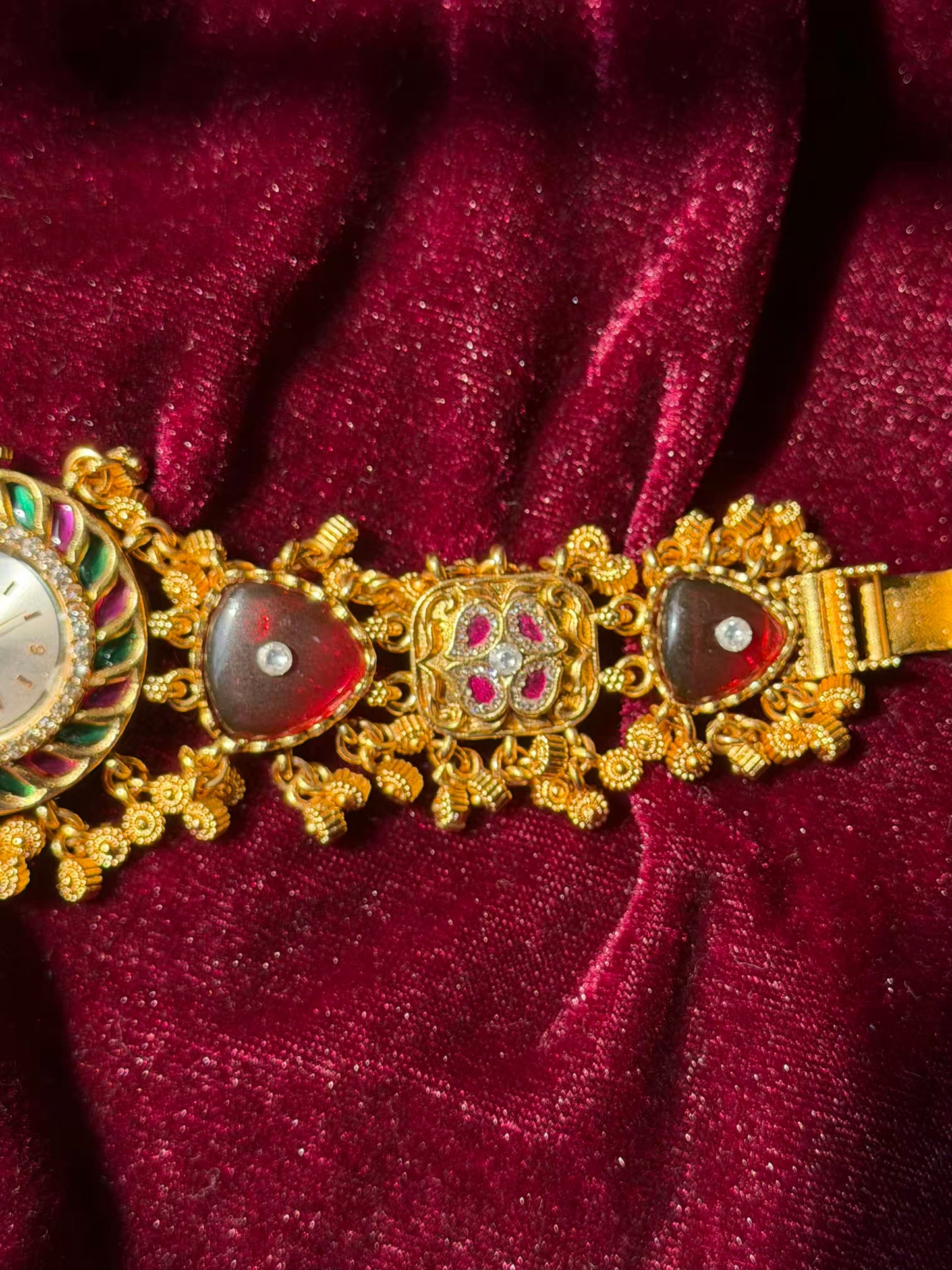 Green Red Gold Dial Loaded Green Rajwadi Gold Plated Heritage Maharani Watch ( Restocked Finally )