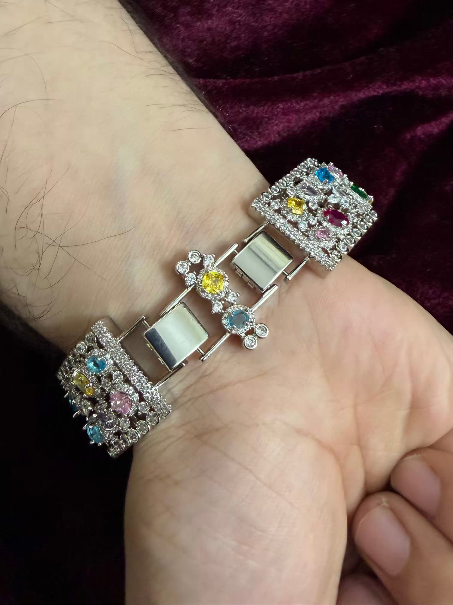 Luxury Men Diamonds Tennis Rakhi Bracelet