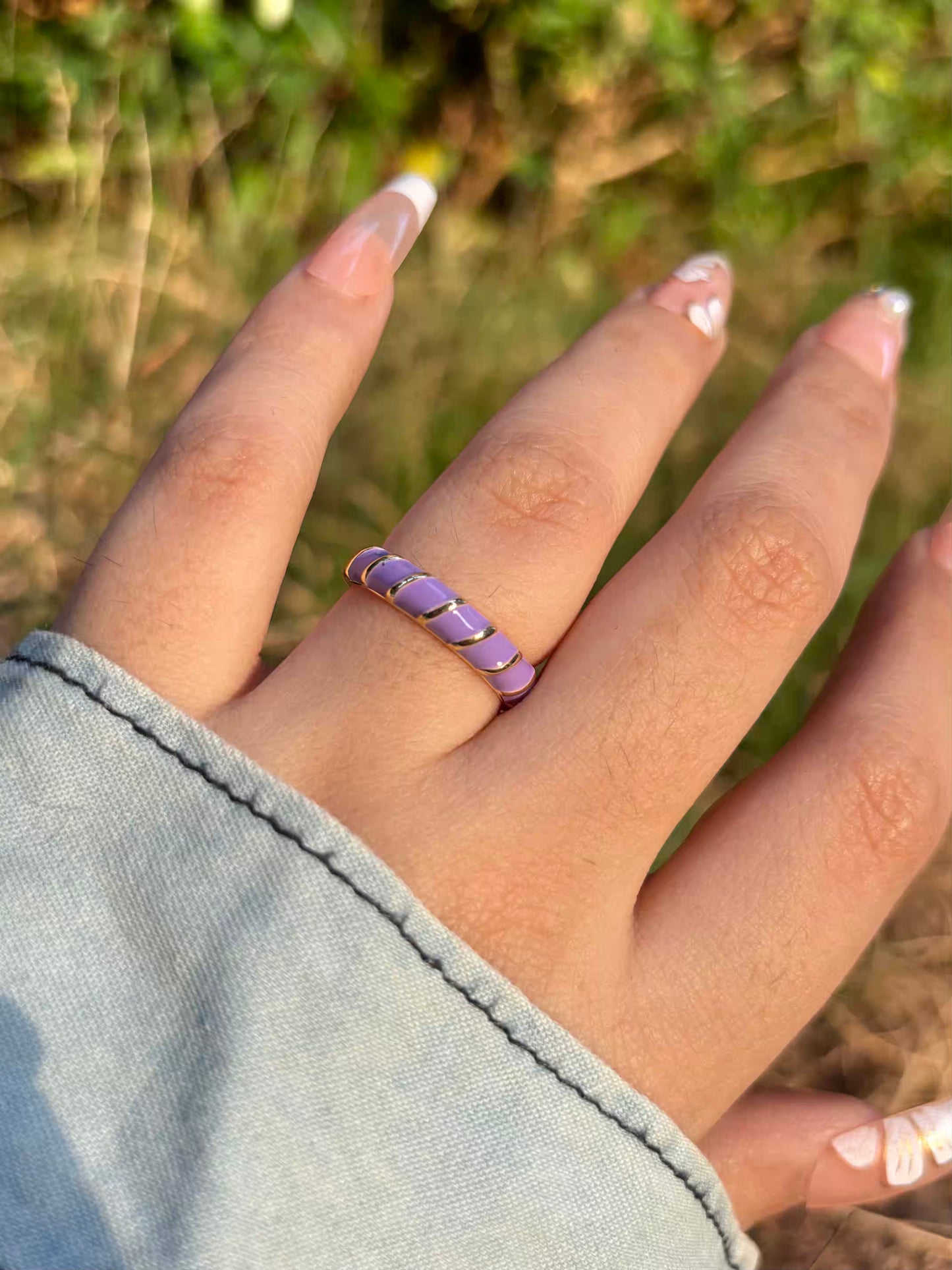 Purple Rope Band Ring - Adjustable
