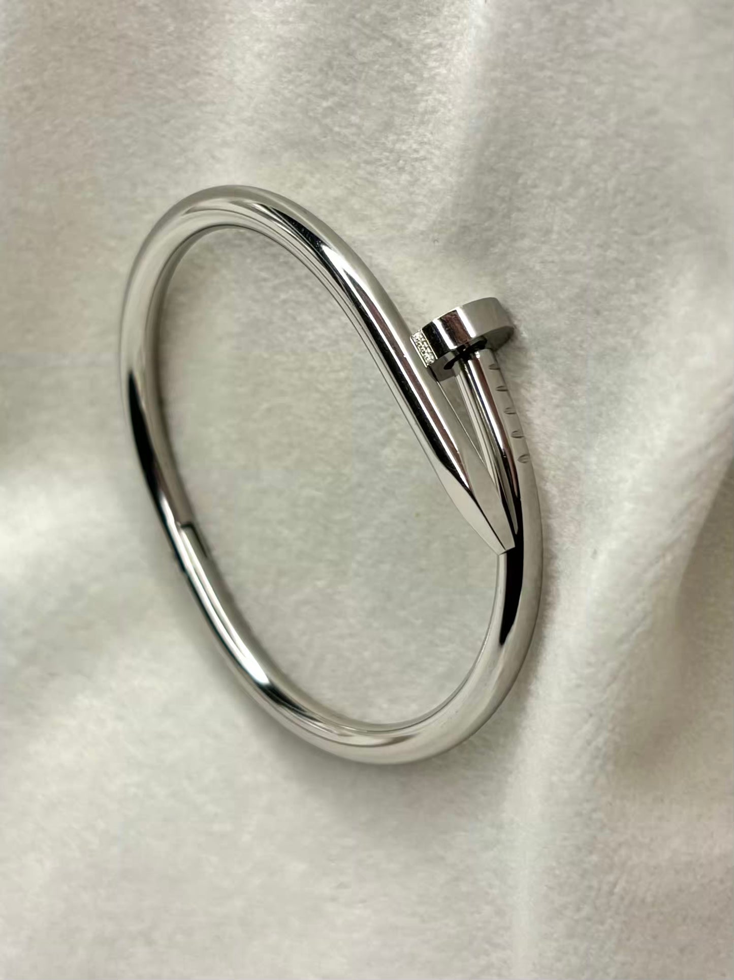 For Thin Wrist Nail Silver Bangle Baby Bangle 2.2 - 2.4 Size