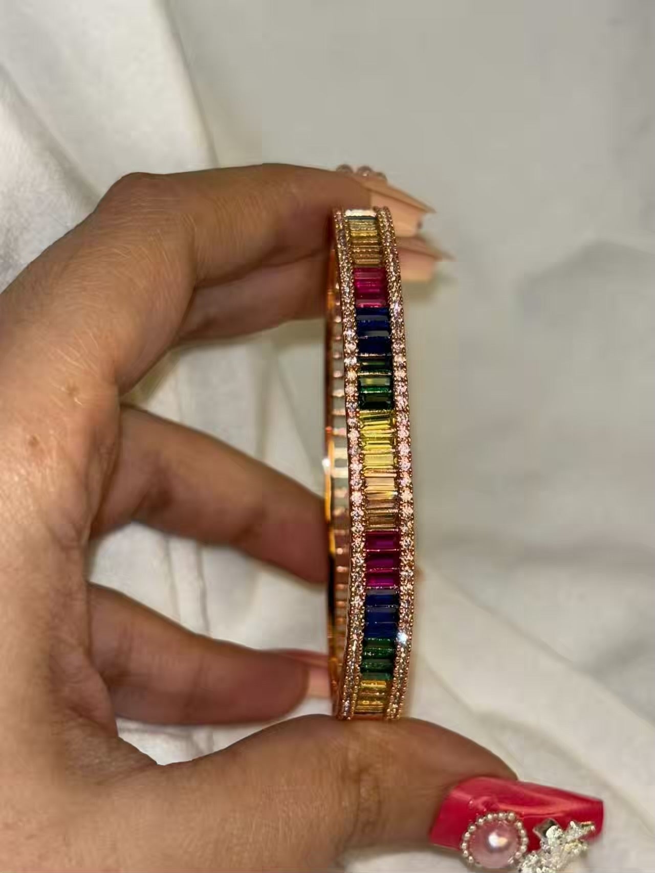 Premium Rainbow Style Bangle Gold Bracelet