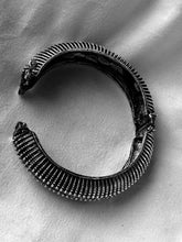 Load image into Gallery viewer, Striped Oxidised Screw Bangle ( Oxidised Silver )
