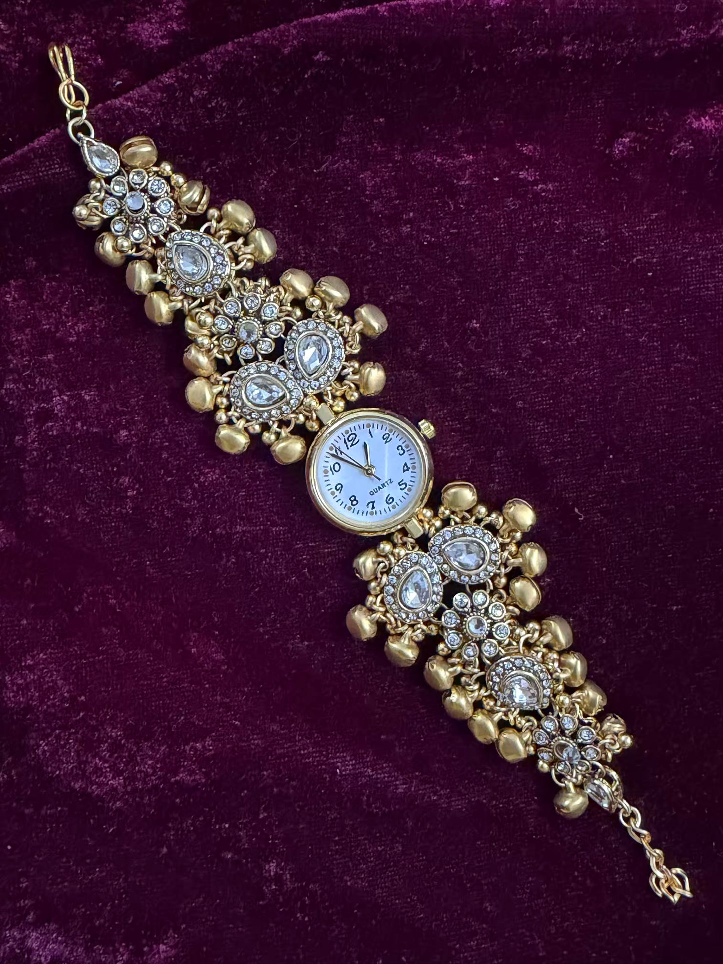 Kundan Premium Gold Maharani Watch Design Heritage Bracelet