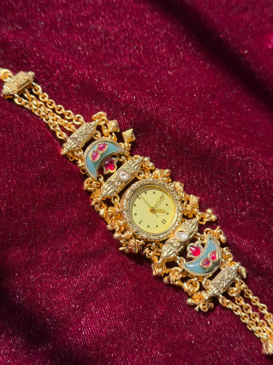 Royal Cream Dial Gold Plated Heritage Maharani Watch