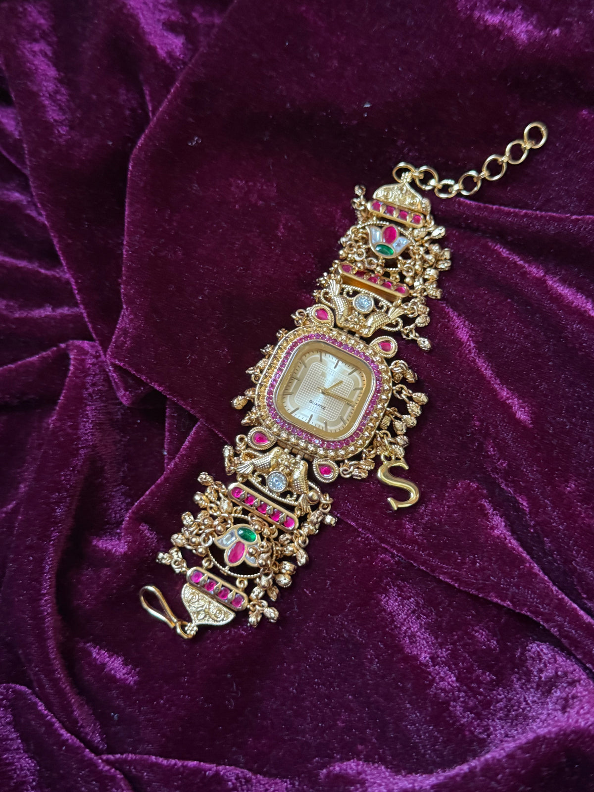 Diwali 🪔 Gold New Launch Square Dial Maharani Watch Heritage Bracelet