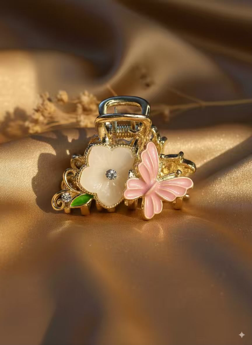 Baby size Purplish  Butterfly Premium Claw Clip - Stainless Steel