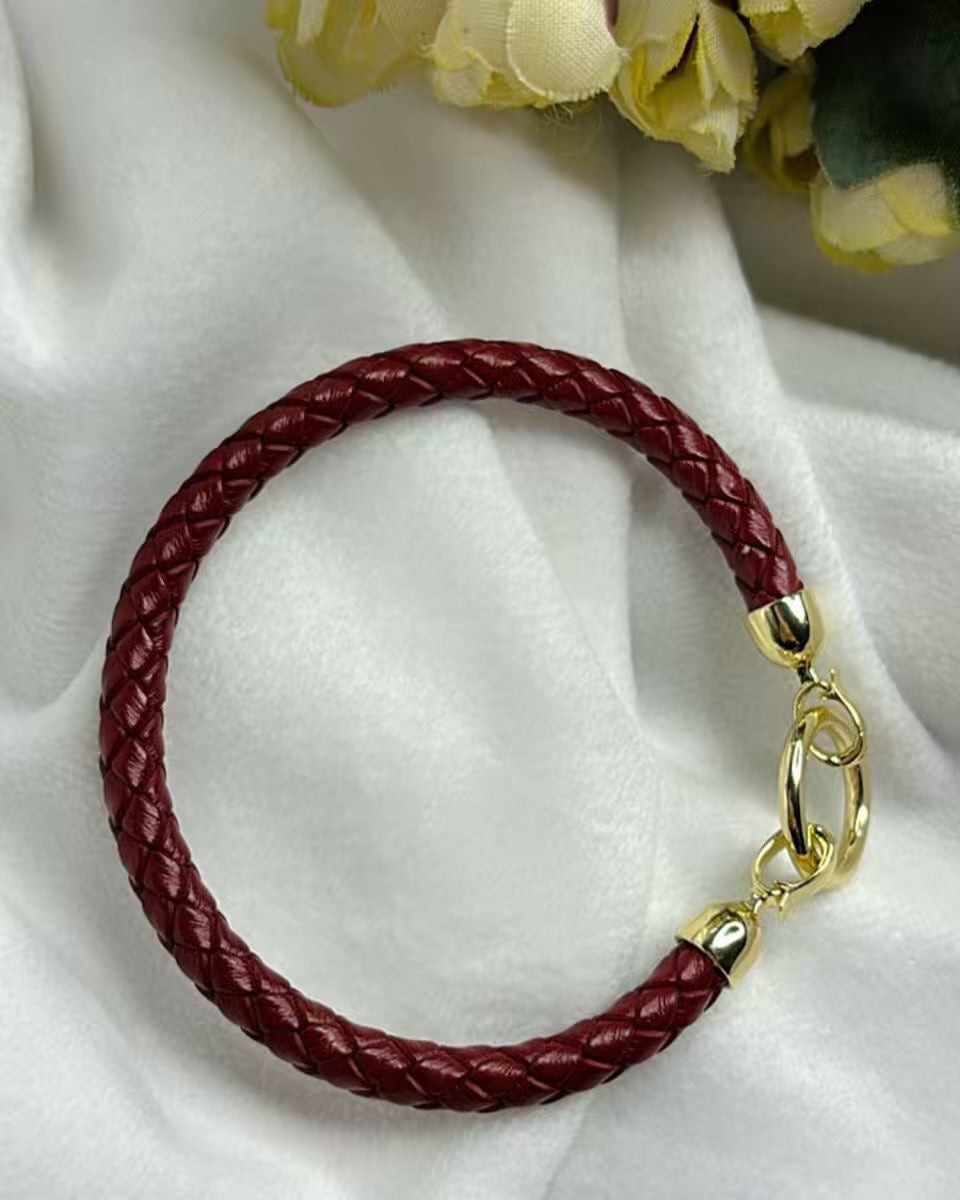 Chocolate Brown Belt Vegan Leather Bracelet