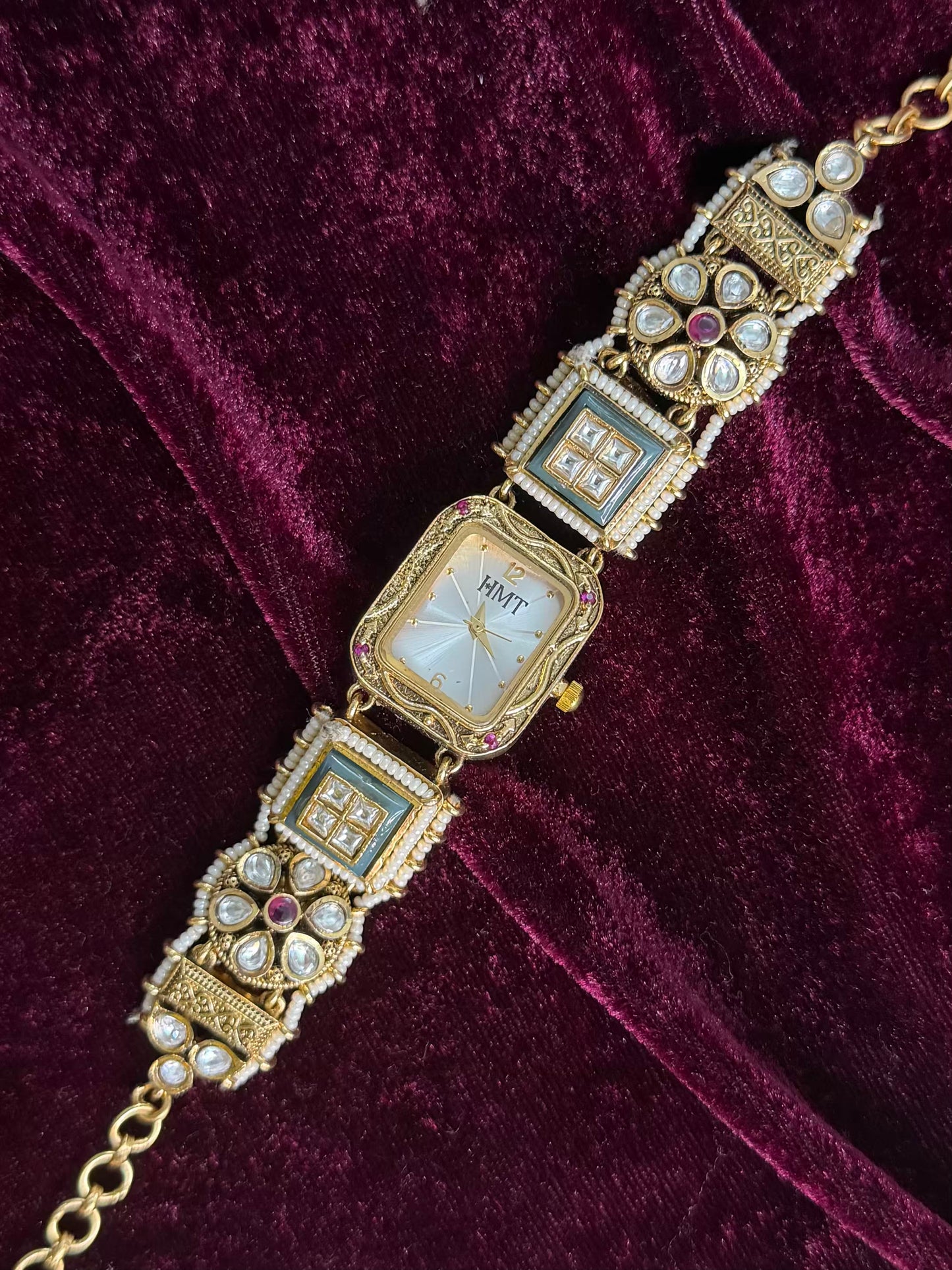 Square Dial Maharani Watch Design Heritage Bracelet
