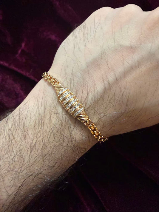 Spiral Diamonds Men's Rakhi Bracelet