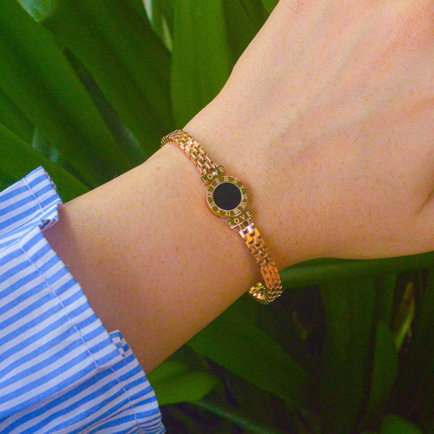 Roman Diamond Kada Bracelet Bangle - Rose Gold