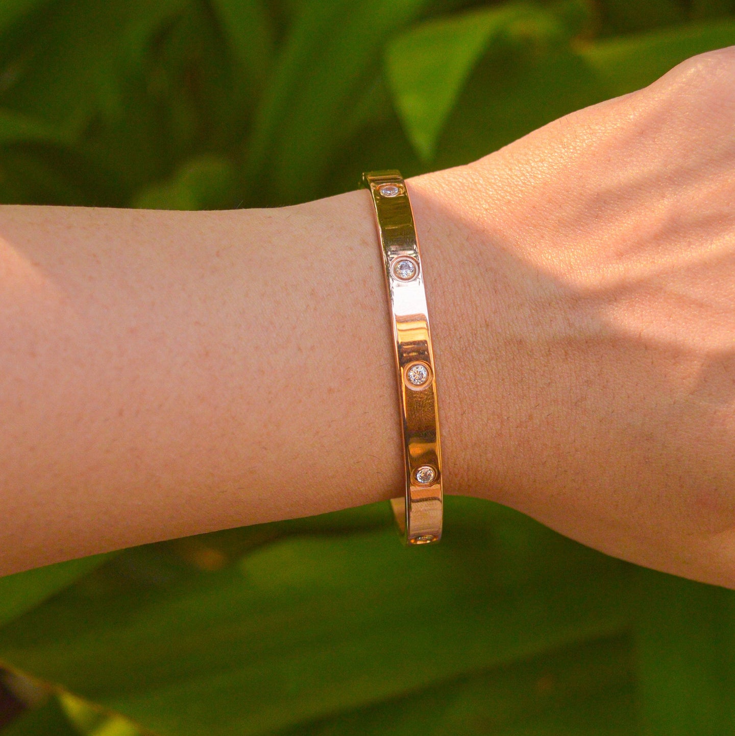 Diamond Studded Bangle - Rose Gold/ Gold / Silver