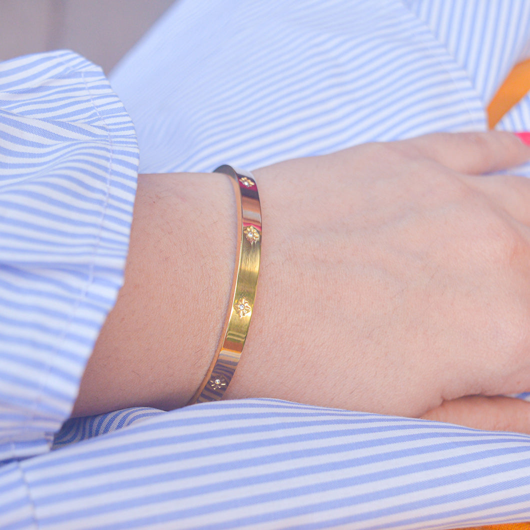 Celestial Stars Kadha Bracelet Bangle - Gold