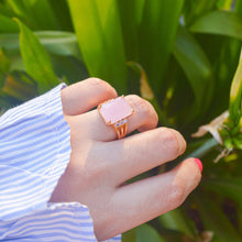 Load image into Gallery viewer, Unisex Baby Light Pink Opal Adjustable Ring Gold for Vastu
