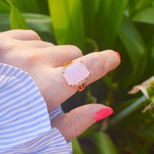 Load image into Gallery viewer, Unisex Baby Light Pink Opal Adjustable Ring Gold for Vastu
