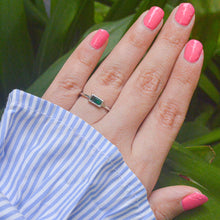 Load image into Gallery viewer, Subtle Emerald Green Ring - Silver Adjustable
