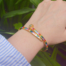 Load image into Gallery viewer, Nail Multicolored Kada Bracelet Bangle - Gold
