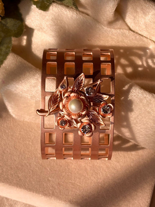 Demeter’s Pearly Flower Kada Bracelet Bangle -  Rose Gold
