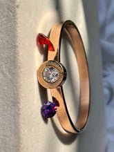 Load image into Gallery viewer, 3 in 1 Changing Diamonds Kada Bracelet Bangle - 22k Gold Plated ( Orange , Purple , White )
