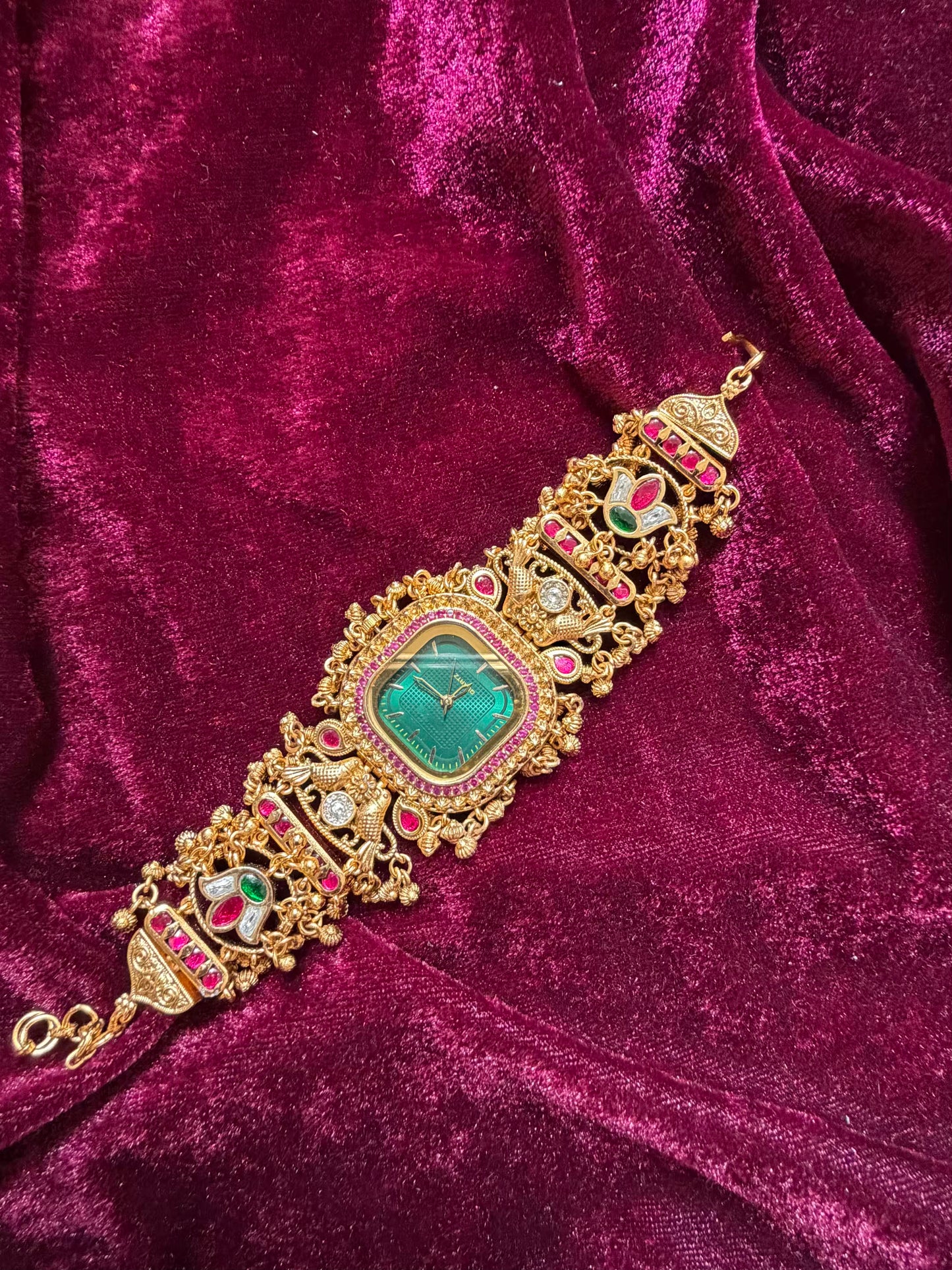 Emerald Green Dial Maharani Watch Heritage Bracelet