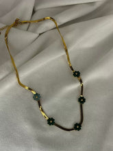 Load image into Gallery viewer, Green Flower Snake Gold Necklace
