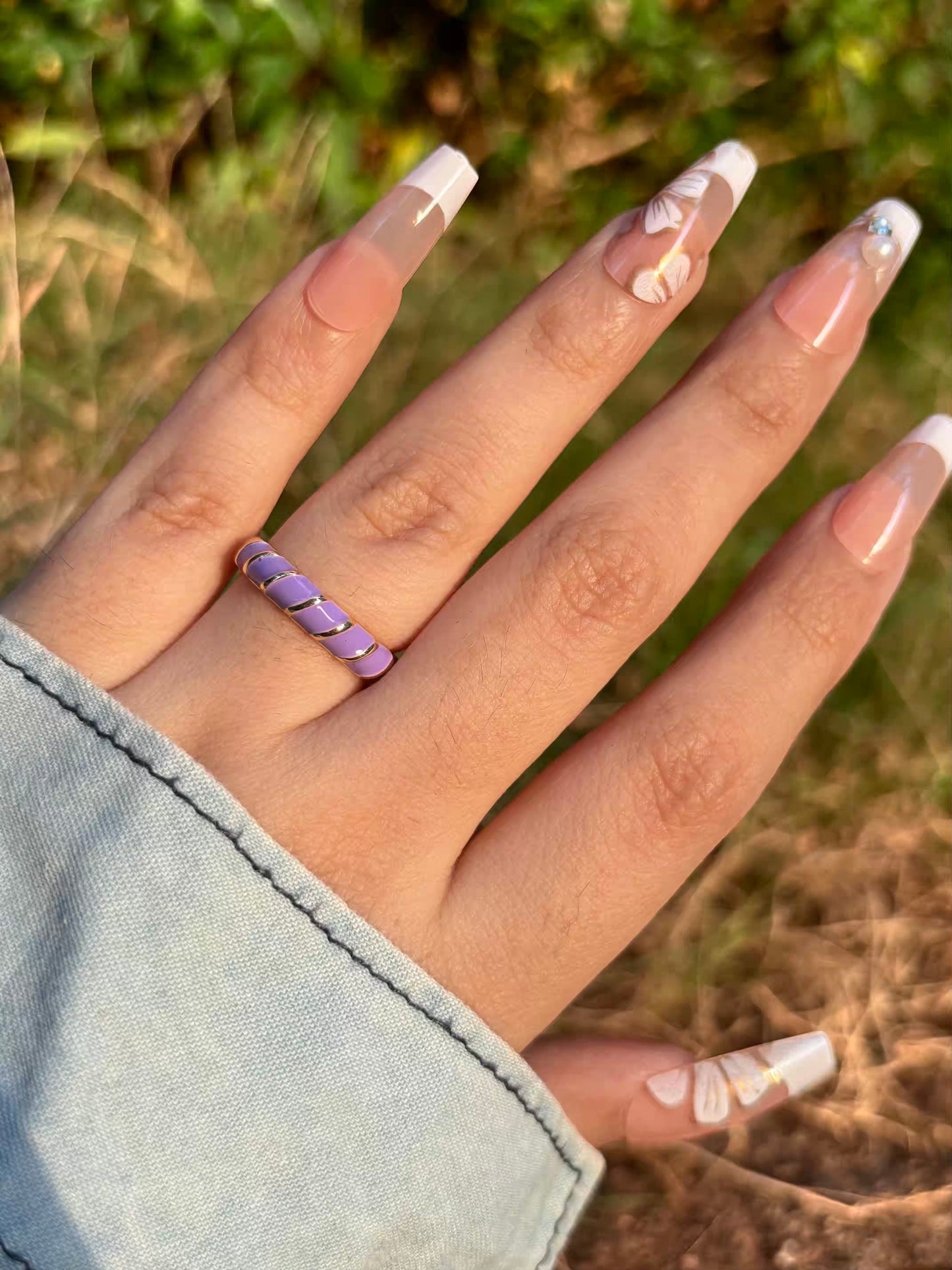 Purple Rope Band Ring - Adjustable