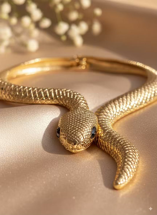 Cobra Snake Gold Scale Choker