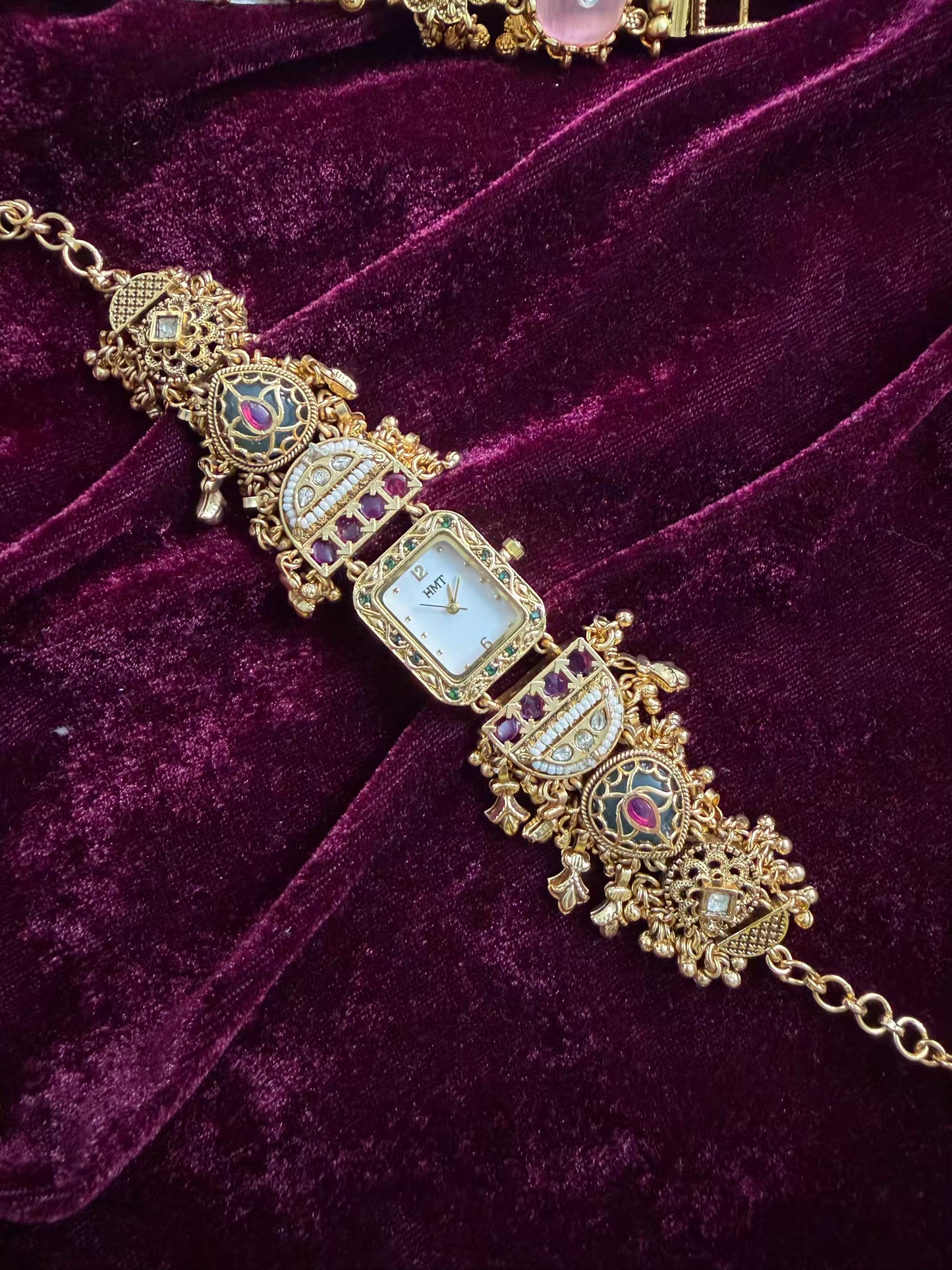 Square Dial Maharani Watch Design Heritage Bracelet