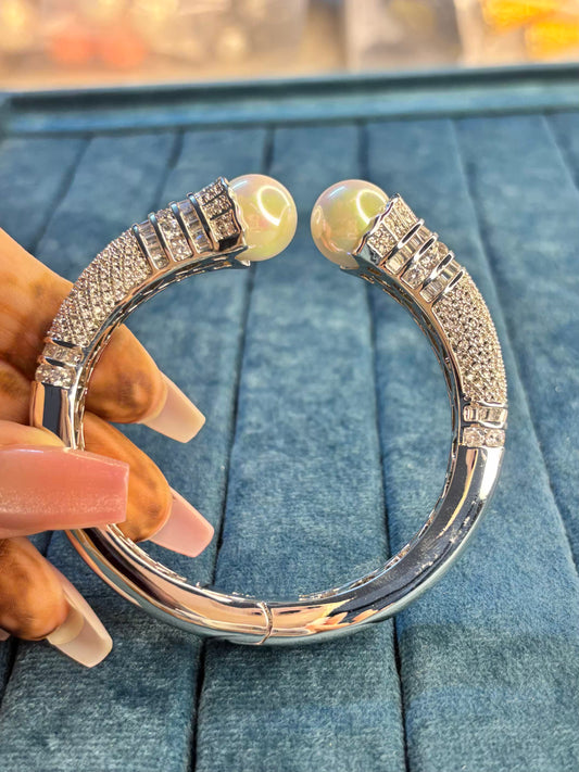 Pearls Luxury Rhodium Plated Bracelet