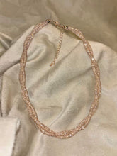 Load image into Gallery viewer, Twisted Thick Loaded Diamonds in Wire Shimmery Premium Necklace( Rose gold )
