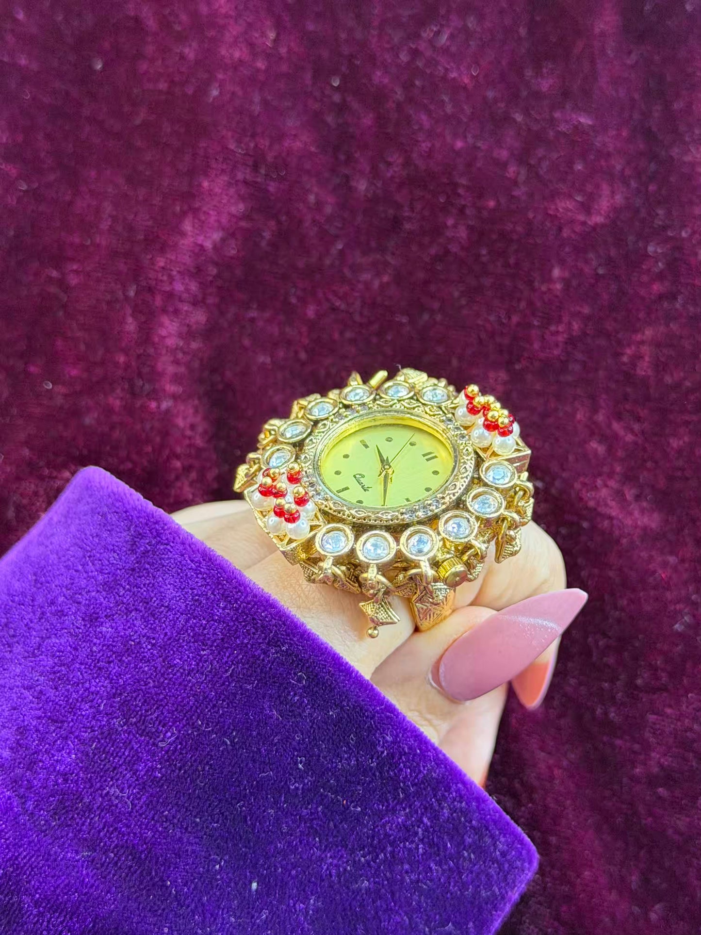 Ghungroo loaded Dial Maharani Watch Heritage Ring ( Adjustable)