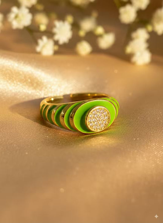 Neon Green Plated Premium Ring (Adjustable)