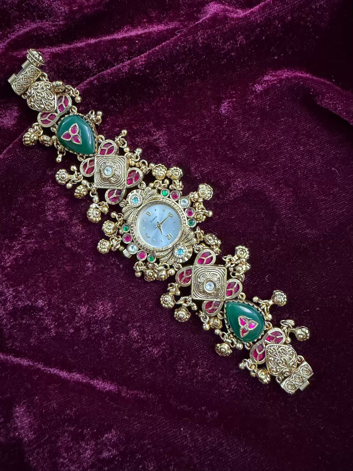 Kundan Premium Gold Maharani Watch Design Heritage Bracelet