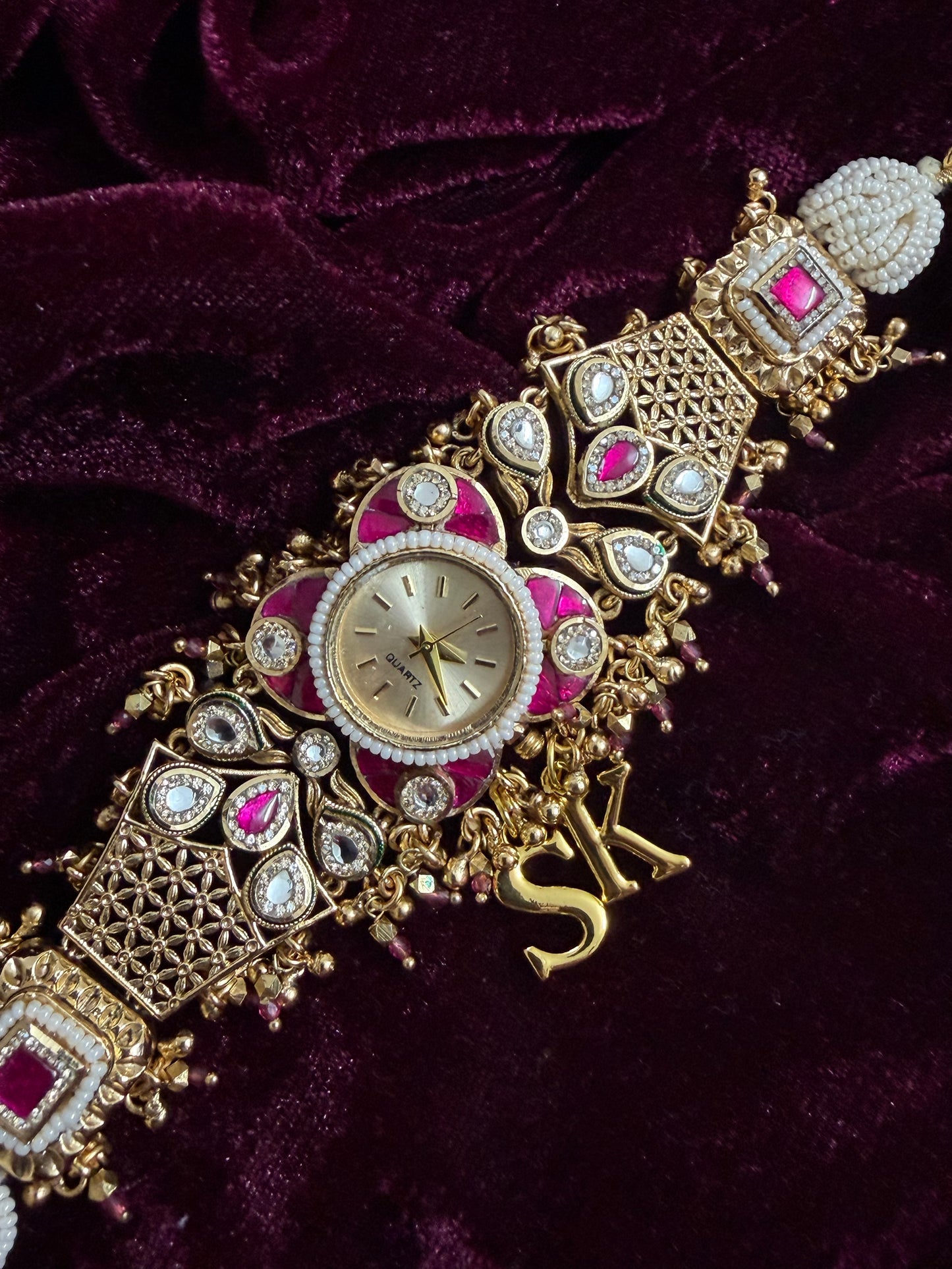 Ruby Floral Pink Maharani Watch Design Heritage Bracelet
