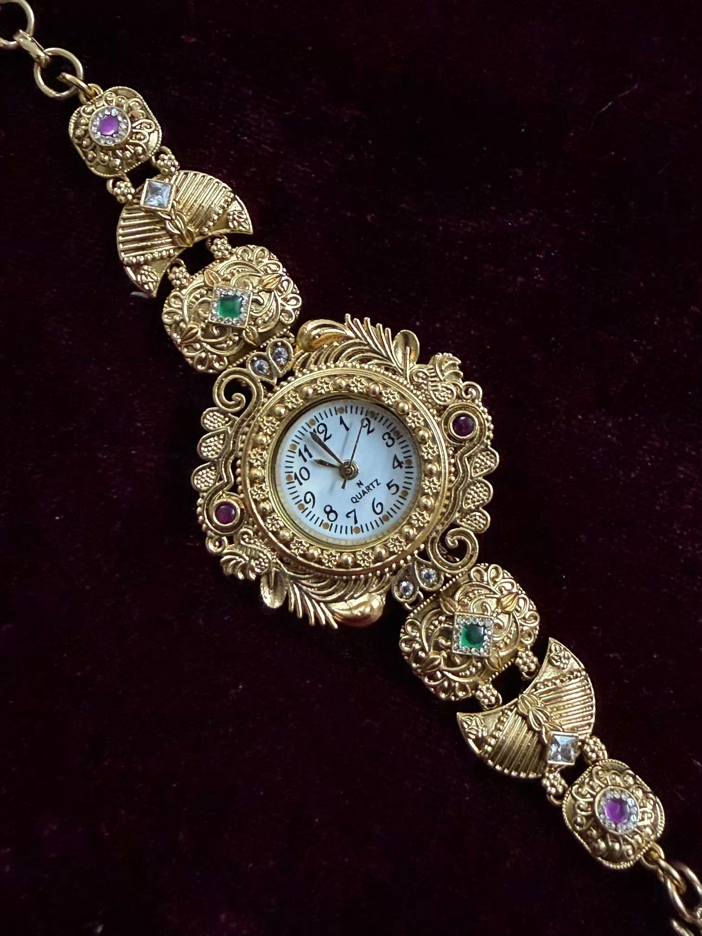 Gold Maharani Kundan Watch Design Heritage Bracelet