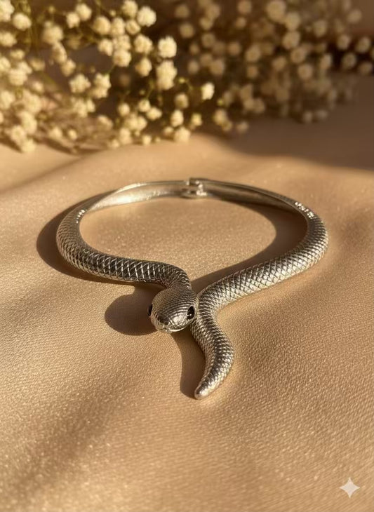 Cobra Snake Silver Scale Choker