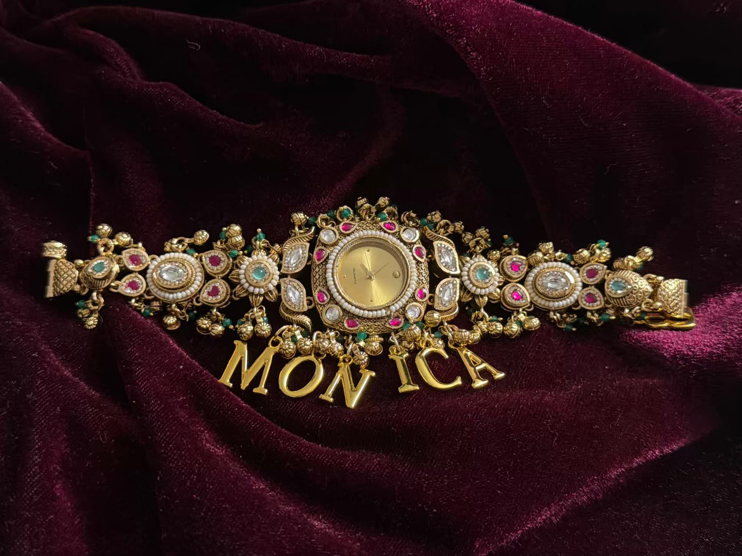 Royal Maharani Watch Design Bracelet fits 2.8 Adjustable with hooks ( Customise Your Name )