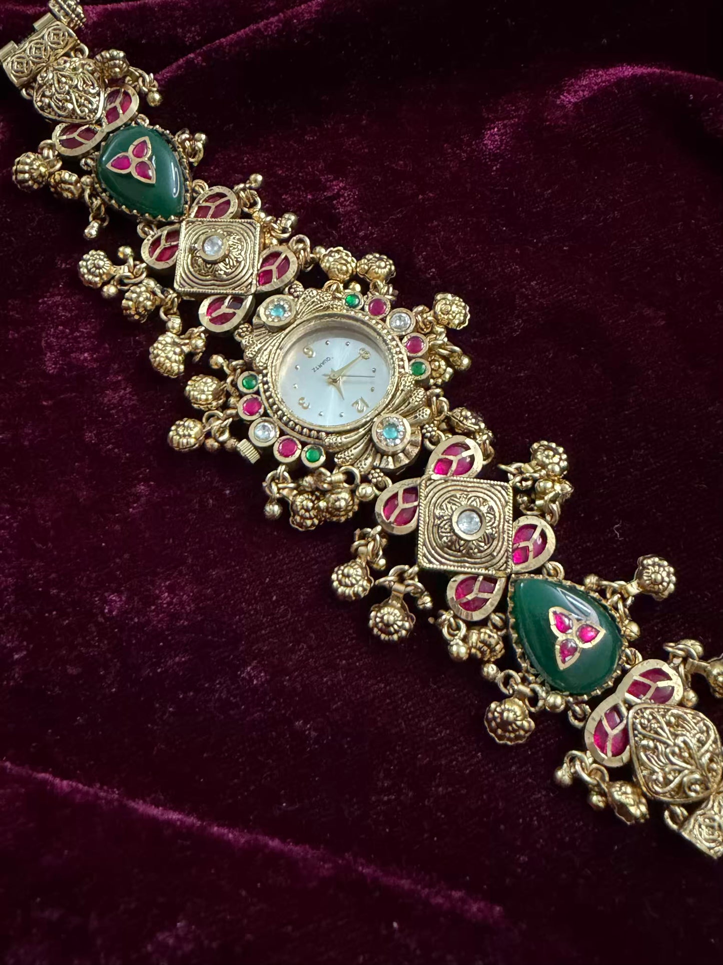 Kundan Premium Gold Maharani Watch Design Heritage Bracelet